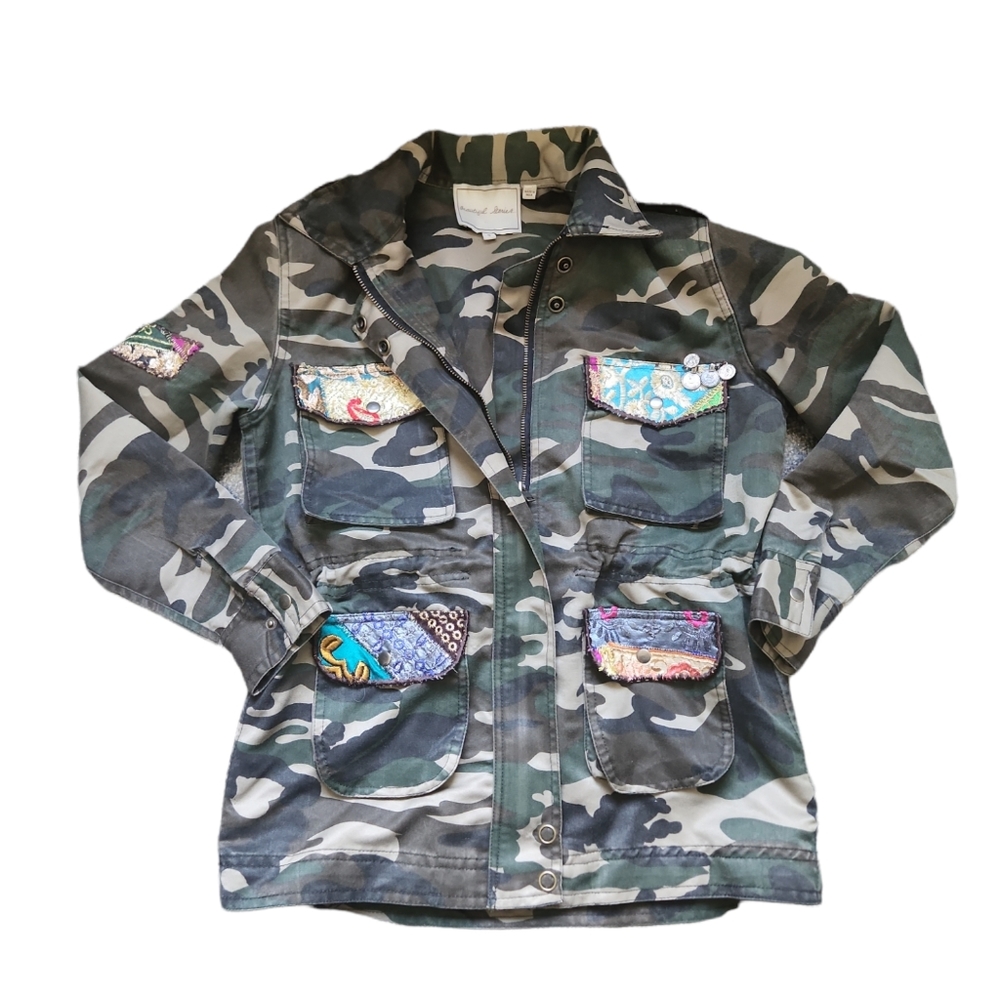 Beautiful Stories Size Small Camo Military Jacket
